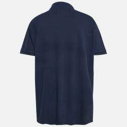 مملوكة مسبقًا Polo Ralph Lauren Blue Pique Cotton Custom Fit Polo T-Shirt XXL