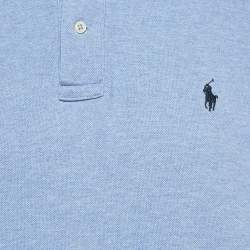 Pre Owned Polo Ralph Lauren Blue Cotton Pique Classic Fit Polo T-Shirt XL