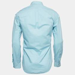 Pre Owned Polo Ralph Lauren Blue Cotton Slim Fit Button Down Shirt S