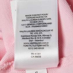 Pre Owned Polo Ralph Lauren Pink Embroidered Cotton Polo T-Shirt M