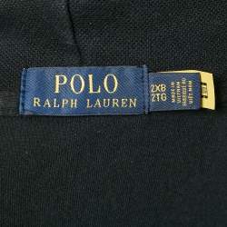Pre Owned Polo Ralph Lauren Black Printed Cotton Blend Knit Hoodie 2XB