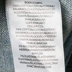 Pre Owned Polo Ralph Lauren Blue Denim Logo Applique Detail Bomber Jacket XS