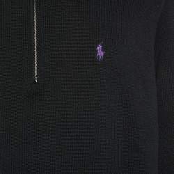 Pre Owned Polo Ralph Lauren Black Cotton Knit Sweater L