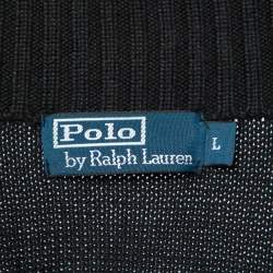 Pre Owned Polo Ralph Lauren Black Cotton Knit Sweater L