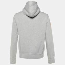 Pre Owned Polo Ralph Lauren Grey Cotton Logo Embroidered Hoodie M