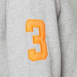 Pre Owned Polo Ralph Lauren Grey Cotton Logo Embroidered Hoodie M