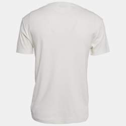 Pre Owned Polo Ralph Lauren White Cotton Crew Neck Custom Slim Fit T-Shirt M