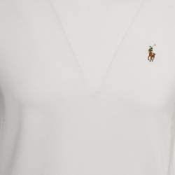 Pre Owned Polo Ralph Lauren White Cotton Crew Neck Custom Slim Fit T-Shirt M