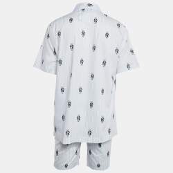 Pre Owned Polo Ralph Lauren Polo Blue Bear Print Cotton Shirt and Shorts Set M