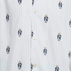 Pre Owned Polo Ralph Lauren Polo Blue Bear Print Cotton Shirt and Shorts Set M