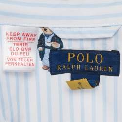 Pre Owned Polo Ralph Lauren Polo Blue Bear Print Cotton Shirt and Shorts Set M