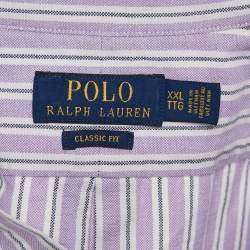Pre Owned Polo Ralph Lauren Purple Stripe Cotton Button Down Shirt XXL