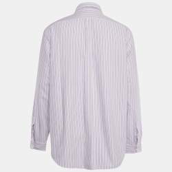 Pre Owned Polo Ralph Lauren Purple Stripe Cotton Button Down Shirt XXL