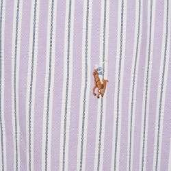 Pre Owned Polo Ralph Lauren Purple Stripe Cotton Button Down Shirt XXL