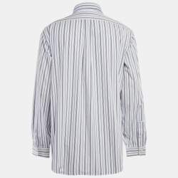 Pre Owned Polo Ralph Lauren White Stripe Cotton Classic Fit Shirt XXL