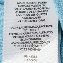 Pre Owned Polo Ralph Lauren Light Blue Cotton Pique Classic Fit Polo T-Shirt L