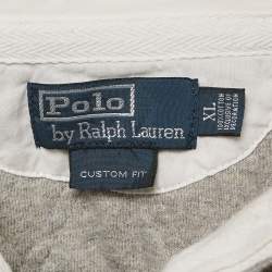 Pre Owned Polo Ralph Lauren Grey Cotton The Iconic Rugby Shirt XL