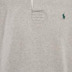 Pre Owned Polo Ralph Lauren Grey Cotton The Iconic Rugby Shirt XL