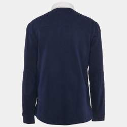مملوكة مسبقًا Polo Ralph Lauren Navy Blue Cotton Long Sleeve Polo T-Shirt XL