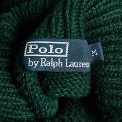 Pre Owned Polo Ralph Lauren Green Knit Turtle Knit Sweater M 