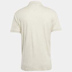 Pre Owned Polo Ralph Lauren Off-White Cotton Polo T-Shirt XL