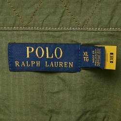 Pre Owned Polo Ralph Lauren Grey Cotton Felt Button Front Jacket XL