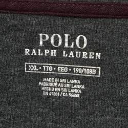 Pre Owned Polo Ralph Lauren Burgundy Cotton Jersey Half Placket Jacket XXL