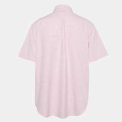مملوكة مسبقًا Polo Ralph Lauren Pink Gingham Checks Cotton Short Sleeve Shirt XXL
