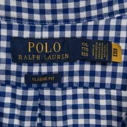 Pre Owned Polo Ralph Lauren Blue Gingham Check Cotton Classic Fit Shirt XXL