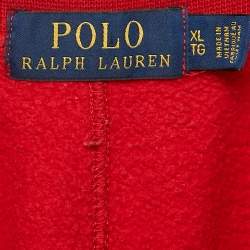 Pre Owned Polo Ralph Lauren Red Cotton Track Pants XL