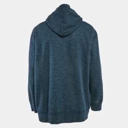 Pre Owned Polo Ralph Lauren Blue Cotton Zip-Up Hooded Sweatshirt XXL