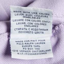 Pre Owned Polo Ralph Lauren Lavender Cotton Custom Fit Polo T-Shirt M