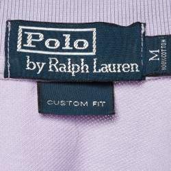 Pre Owned Polo Ralph Lauren Lavender Cotton Custom Fit Polo T-Shirt M