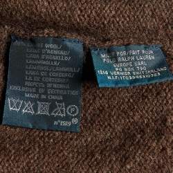 Pre Owned Polo Ralph Lauren Brown Lambs Wool High Neck Sweater M