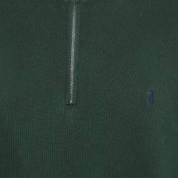 Pre Owned Polo Ralph Lauren Green Pique Cotton Polo Long Sleeve T-Shirt XXL
