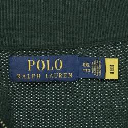 Pre Owned Polo Ralph Lauren Green Pique Cotton Polo Long Sleeve T-Shirt XXL