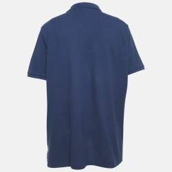Pre Owned Polo Ralph Lauren Navy Blue Embroidered Polo T-Shirt XL