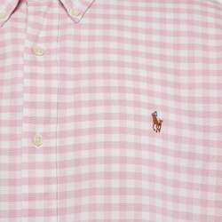 Pre Owned Polo Ralph Lauren Pink Gingham Cotton Button Down Shirt XXL