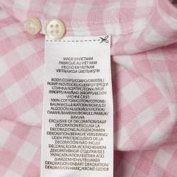 Pre Owned Polo Ralph Lauren Pink Gingham Cotton Button Down Shirt XXL