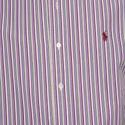 مملوكة مسبقًا Polo Ralph Lauren Purple Striped Cotton Custom Fit Shirt M