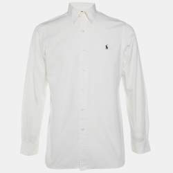 Pre Owned Polo Ralph Lauren White Cotton Button Down Shirt M