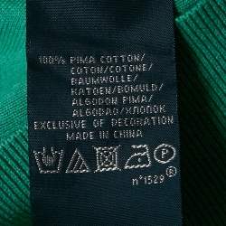 Pre Owned Polo Ralph Lauren Green Cotton Knit V-Neck Sweater S