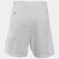 Pre Owned Polo Ralph Lauren White Linen and Cotton Shorts XXL