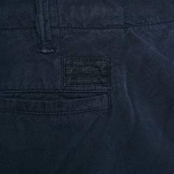 Pre Owned Polo Ralph Lauren Navy Blue Linen and Cotton Shorts XXXL