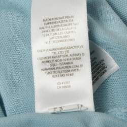 Pre Owned Polo Ralph Lauren Blue Logo Embroidered Cotton Pique Knit Polo T-Shirt XXL