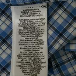 Pre Owned Polo Ralph Lauren Blue Check Stretch Cotton Shirt S