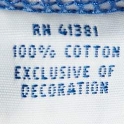 Pre Owned Polo Ralph Lauren Blue Logo Embroidered Cotton Slim Fit Polo T-Shirt L