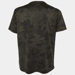 مملوكة مسبقًا Polo Ralph Lauren Green Camouflage Polyester Crew Neck T-Shirt L