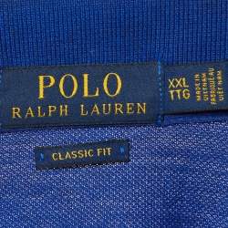 Pre Owned Polo Ralph Lauren Blue Embroidered Cotton Classic Fit Polo T-Shirt XXL