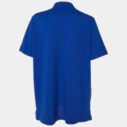 Pre Owned Polo Ralph Lauren Blue Embroidered Cotton Classic Fit Polo T-Shirt XXL